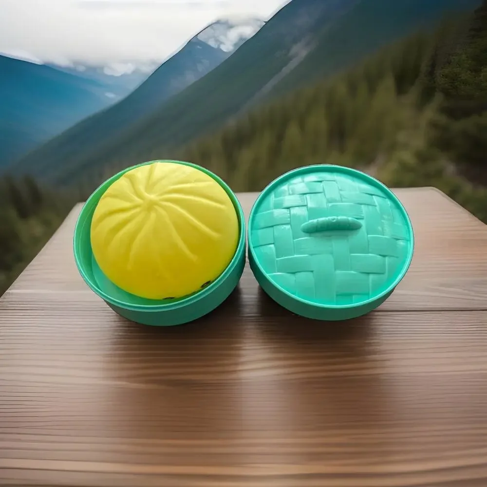 Opened RMS Rainbow Viral Mystery Dumpling - Yellow Squishy Bun Crazy Fun